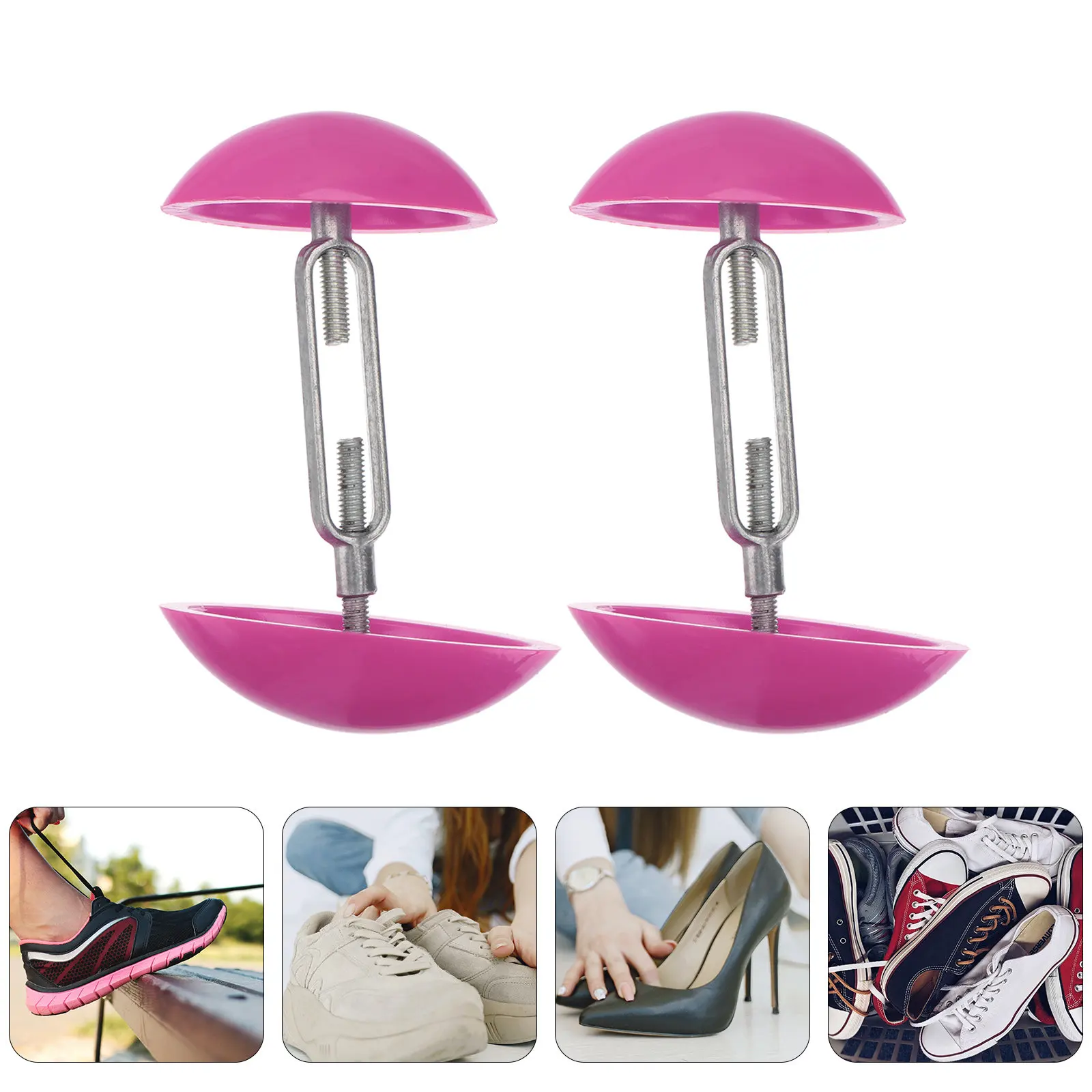 

1 Pair Mini Adjustable Shoe Stretchers Abs Aluminum Durable Lightweight Shoe Support Expander For Home Travel Gift Practical