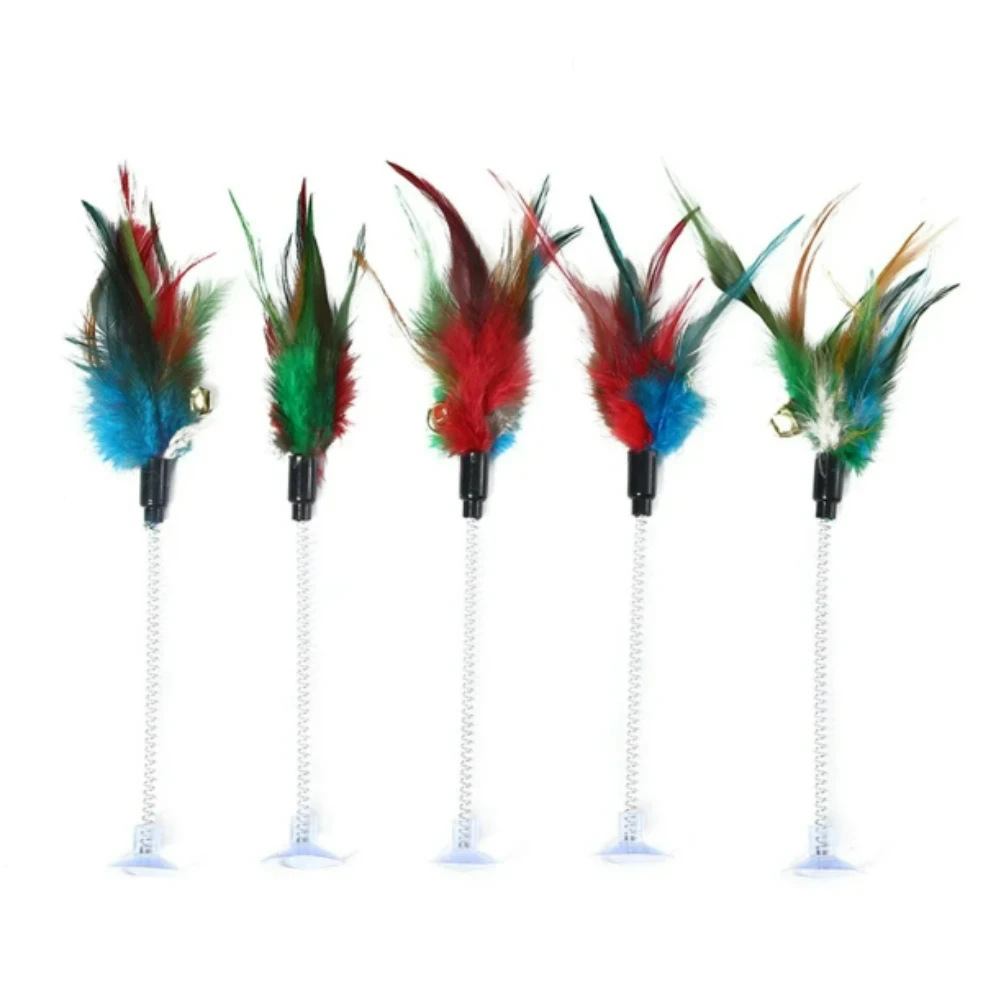 

Pet Cat Toy Stick Feather Rod Mouse Toy with Mini Bell Cat Catcher Teaser Cat Toys Interactive Pet Products for Cats