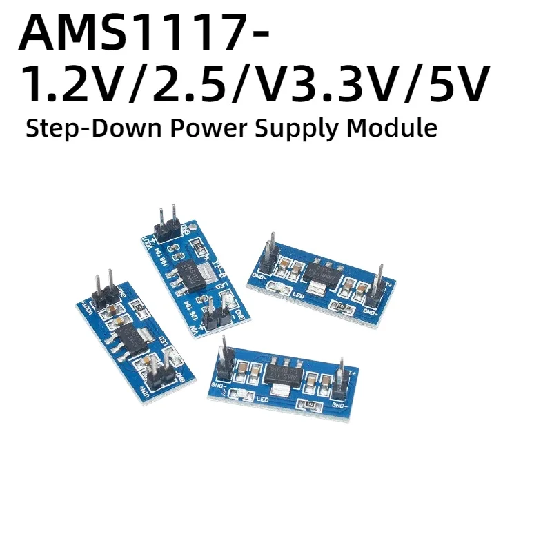 AMS1117 Step‑Down Power Supply Module 1.2V 1.8V 2.5V 3.3V 5V DC‑DC Voltage Regulator Converter Board