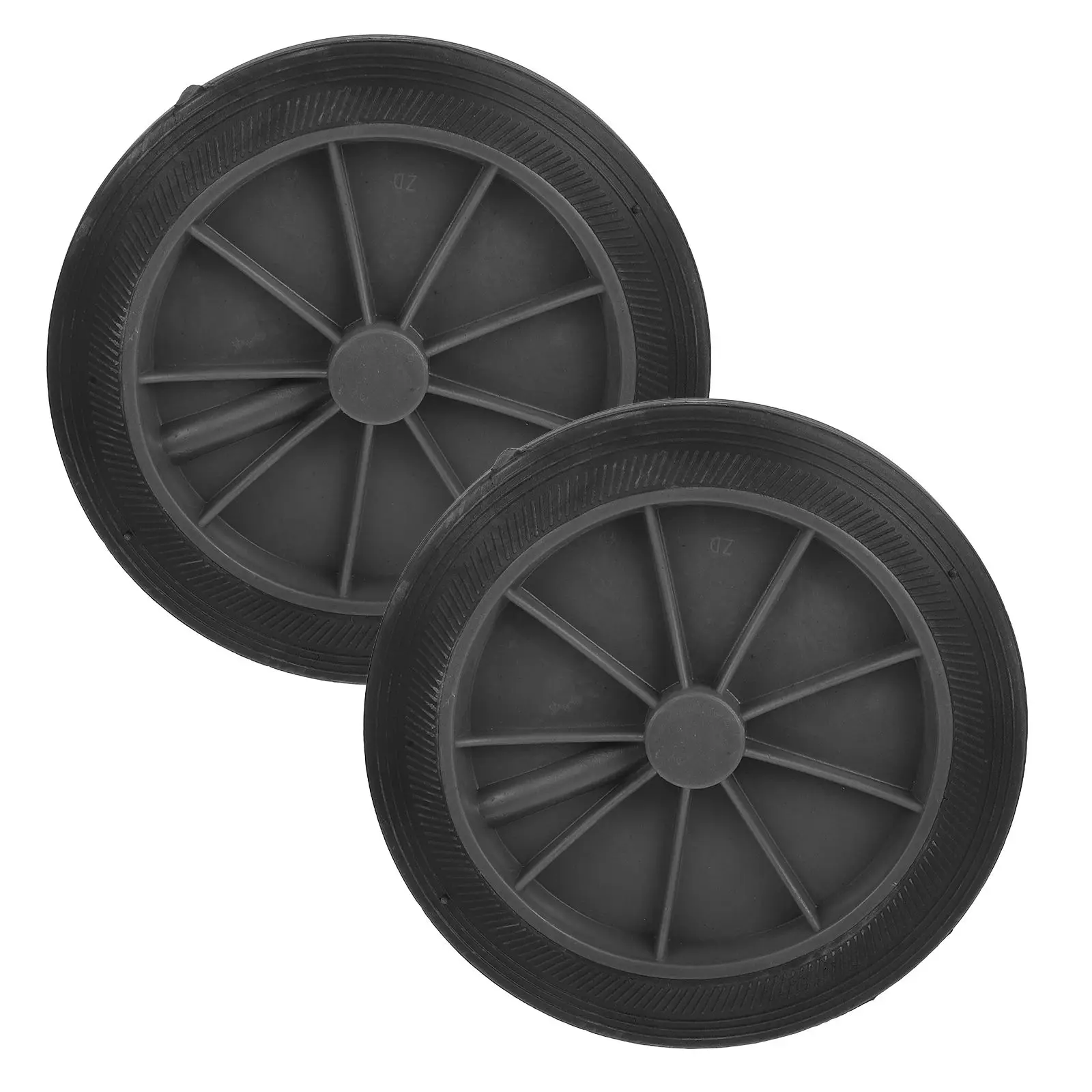 

2 Pcs Rubber Wheels Garbage Can Bin Kitchen Trashcan Replacement with Equipment Parts Bathroom
