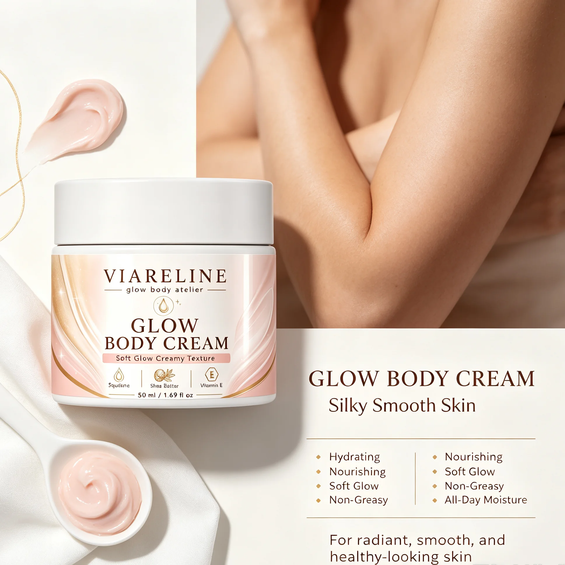 Whipped Glow Body Butter Cream Luminous Moisturizing Body Glaze Shimmer Smooth Dry Skin Long Lasting Fragrance Body Skin Care