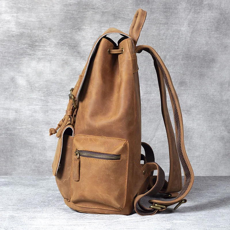 S.WORKER Vintage Echtleder-Rucksack Laptop-Tasche Lässiger Crazy-Horse-Leder-Schulrucksack – Detail 17