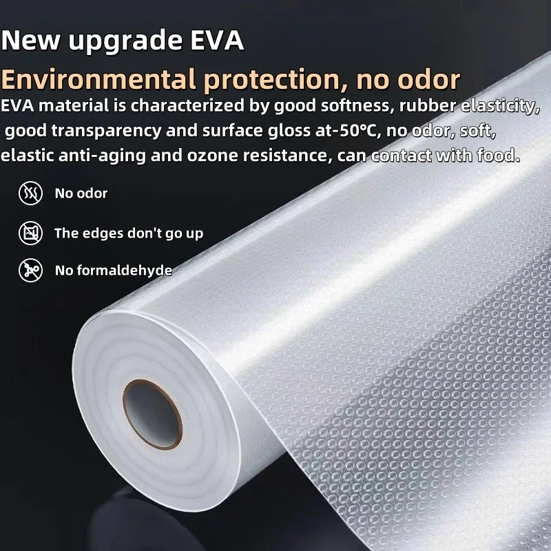 1 Roll Shelf Liner For Kitchen Cabinets EVA Waterproof Fridge Pad Cupboard Mat Easy Placemats Non-Adhesive Drawer Liner
