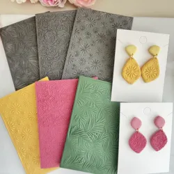 Three-dimensional flower and plant lines are used for polymer clay, clay texture pieces, and polymer clay jewelry earrings