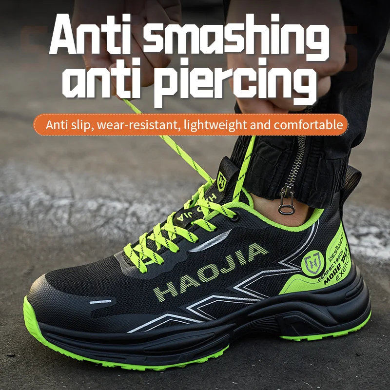 Fashion Sports Shoes Security Protection Boots Anti-smash Anti puncture Work shoes Men Non-slip Steel Toe Sneakers Safety Shoes