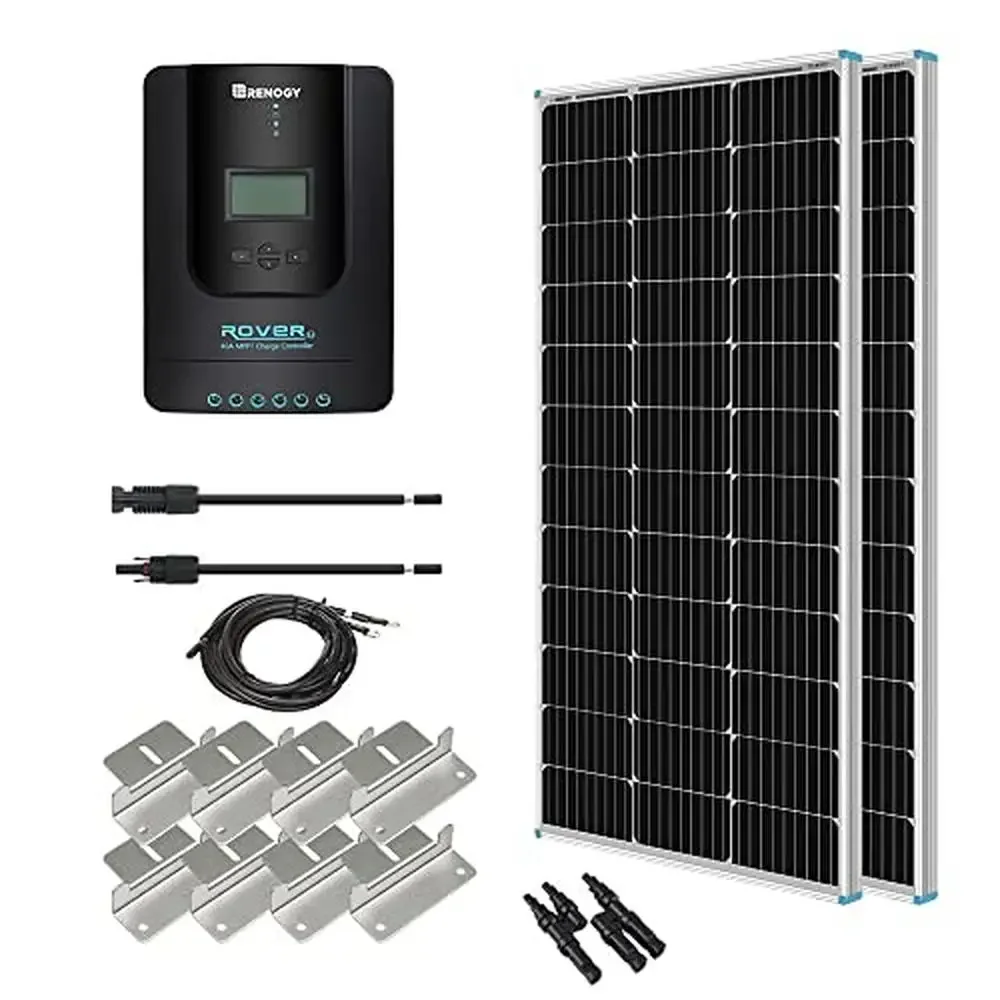 200W 12V Monocrystalline Solar Panel RV Kit with 40A MPPT Controller Solar Charging System