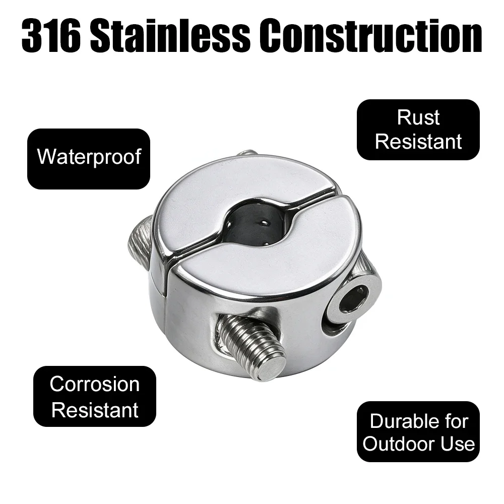 316 Stainless Steel Wire Rope Grip Stop Single Pivot Cable Suspension Round Clamp Cable Clip Hexagon Grub Screw Bolts M2-M8