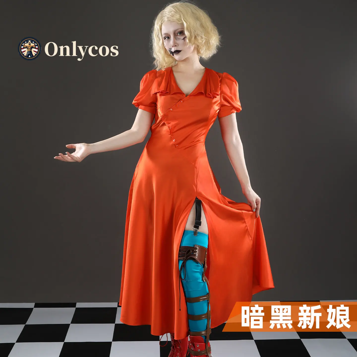 The Bride! Mary Shelley Cosplay Costume  Role Play Women Girls Halloween Party Dress Suit Full Set Onlycos view 2