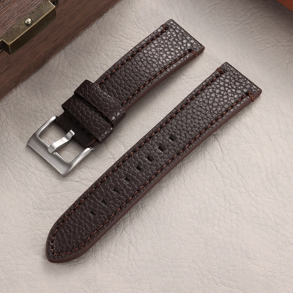 Leder-Uhrenarmband mit Litschi-Muster 18mm 20mm 22mm 24mm Armband für HUAWEI WATCH GT4 5 Pro Ersatz Universelle Weiche Uhrenarmbänder – Detail 13