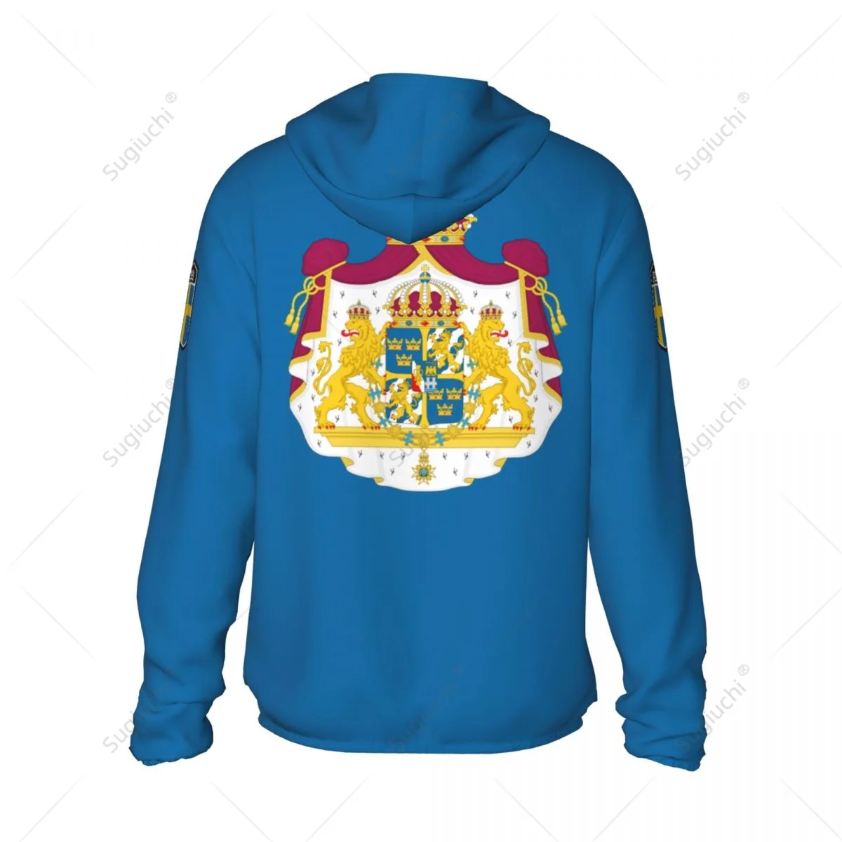 Zweden Vlag Zonbescherming Hoodie Zonnebrandcrème Kleding Vissen Fietsen Snel Droog Lange Mouw Met Rits Polyester