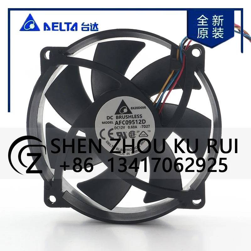 

Original Delta 5V 24V 48V DC12V 0.60A AC EC 9025 90X90X25MM 9CM Inverter PWM Temperature Control Axial Flow AFC09512D Coolingfan