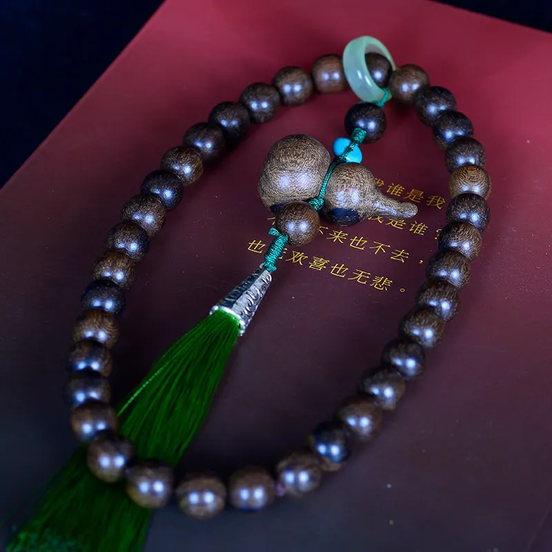 

Natural Blackwood Buddhist Beads Prayer Beads with Running Ring Gourd Car Hanging Ornament Gifts