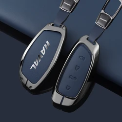 Car Key Case Cover Shell Fob For Haval H6 H7 H4 H9 F5 F7 H2S F7X New Goatskin Grain Zinc Alloy Auto Holder Keychain Accessories