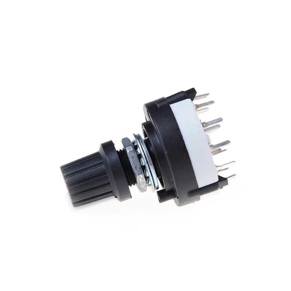 3P4T 3 Pole 4 Position Single Wafer Band Selector Rotary Switch Black Panel Wire 3 Pole 4 Way PCB Mount Rotary Switch