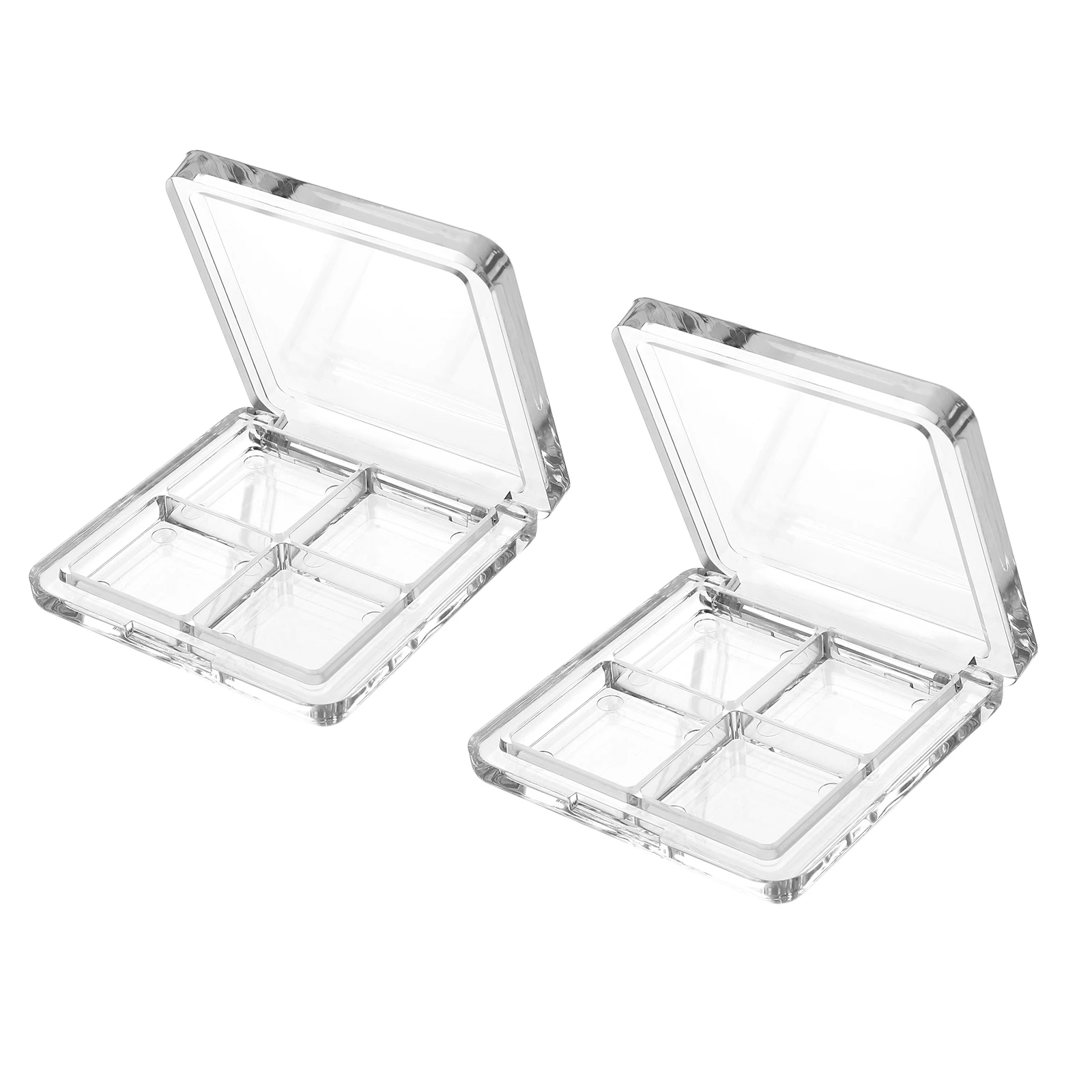 

2pcs Empty EyeShadow Box 4 Grid EyeShadow Lipstick Storage Case Box DIY Blush Empty Box For Beauty Lid Lip Balm Makeup Tool