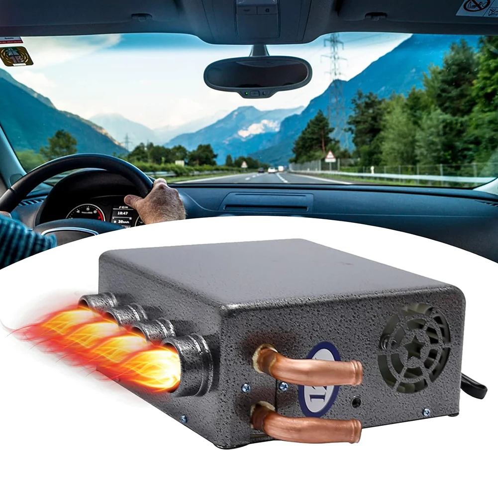 

12V Car Compact Auxiliary Heater With 4 Vents Underdash Heat With Speed Switch Versatile Winter Windscreen Demister Defroster