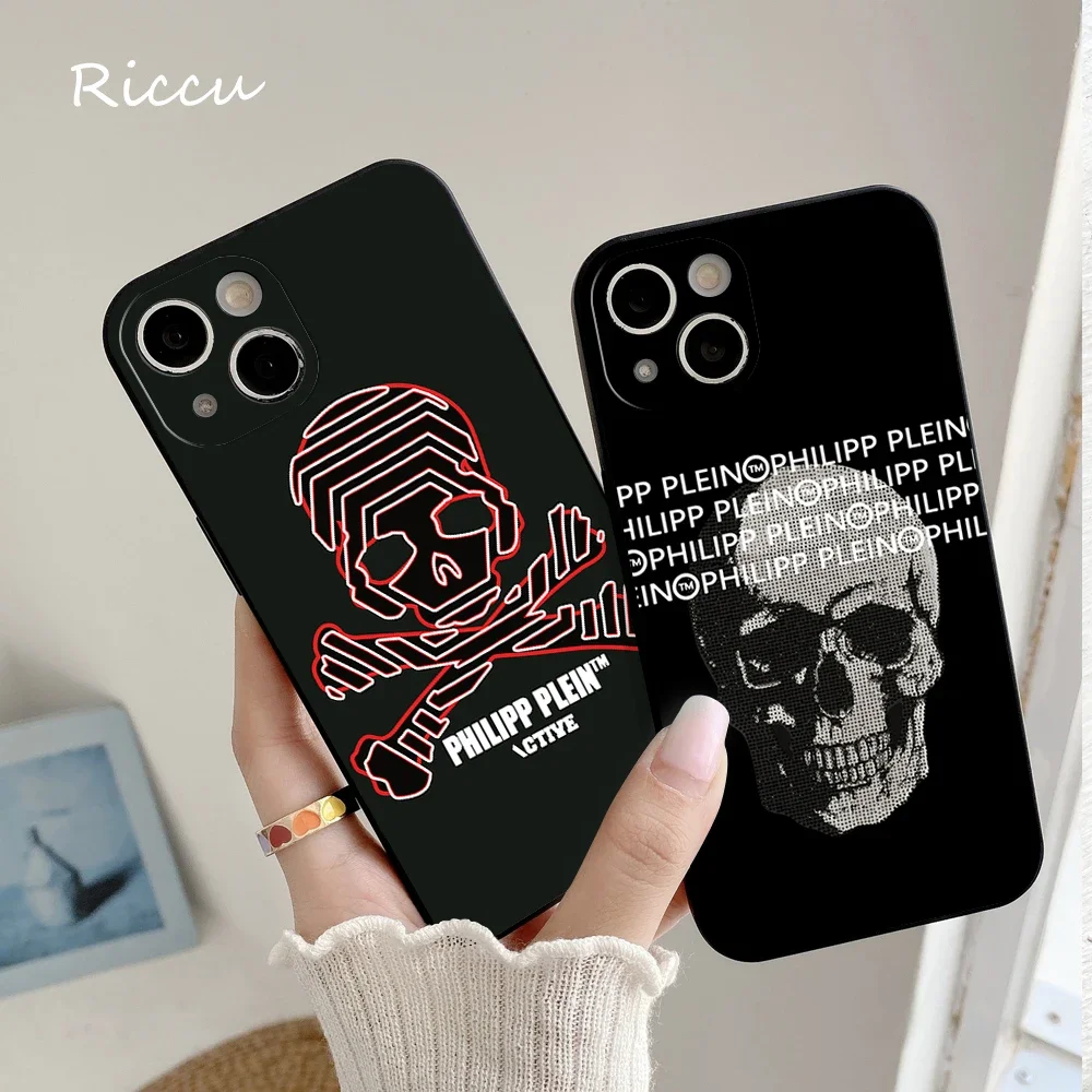 FOR IPhone 15 Luxury Ins Human Bones Phone Case FOR IPhone 14 11 12 Pro 8 7 Plus X 14 Pro MAX SE XR XS 13 MINI P-PhiliPpes Cover