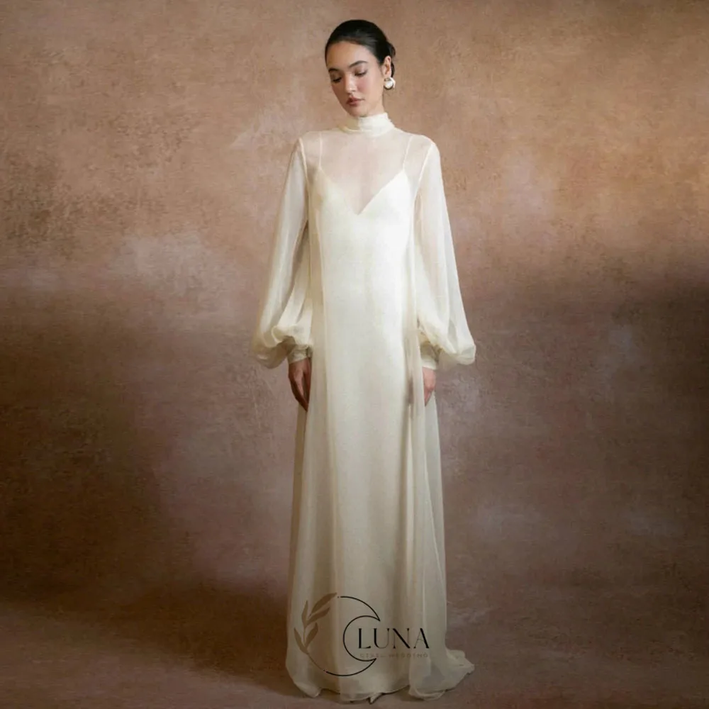 Luna New Elegant Mermaid Wedding Dresses Long Sleeves Loose Style Floor Length vestidos de novia Bridal Gowns Customized 2026
