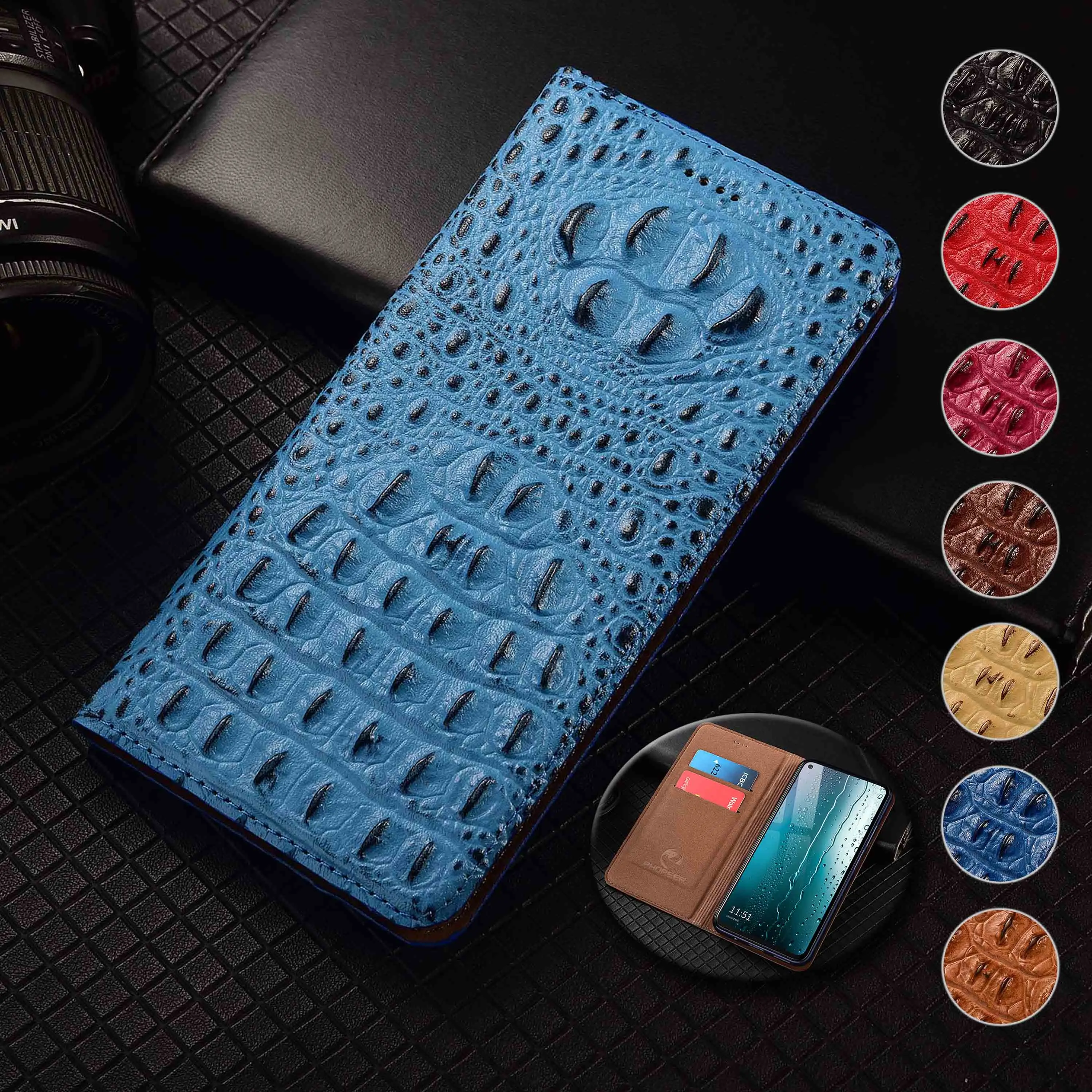 

Crocodile Claw Pattern For LG V30 V30S V35S V40 V50 V50S V60 G5 G6 G7 G8 G8S G8X ThinQ 5G Mini Genuine Leather Flip Phone Case