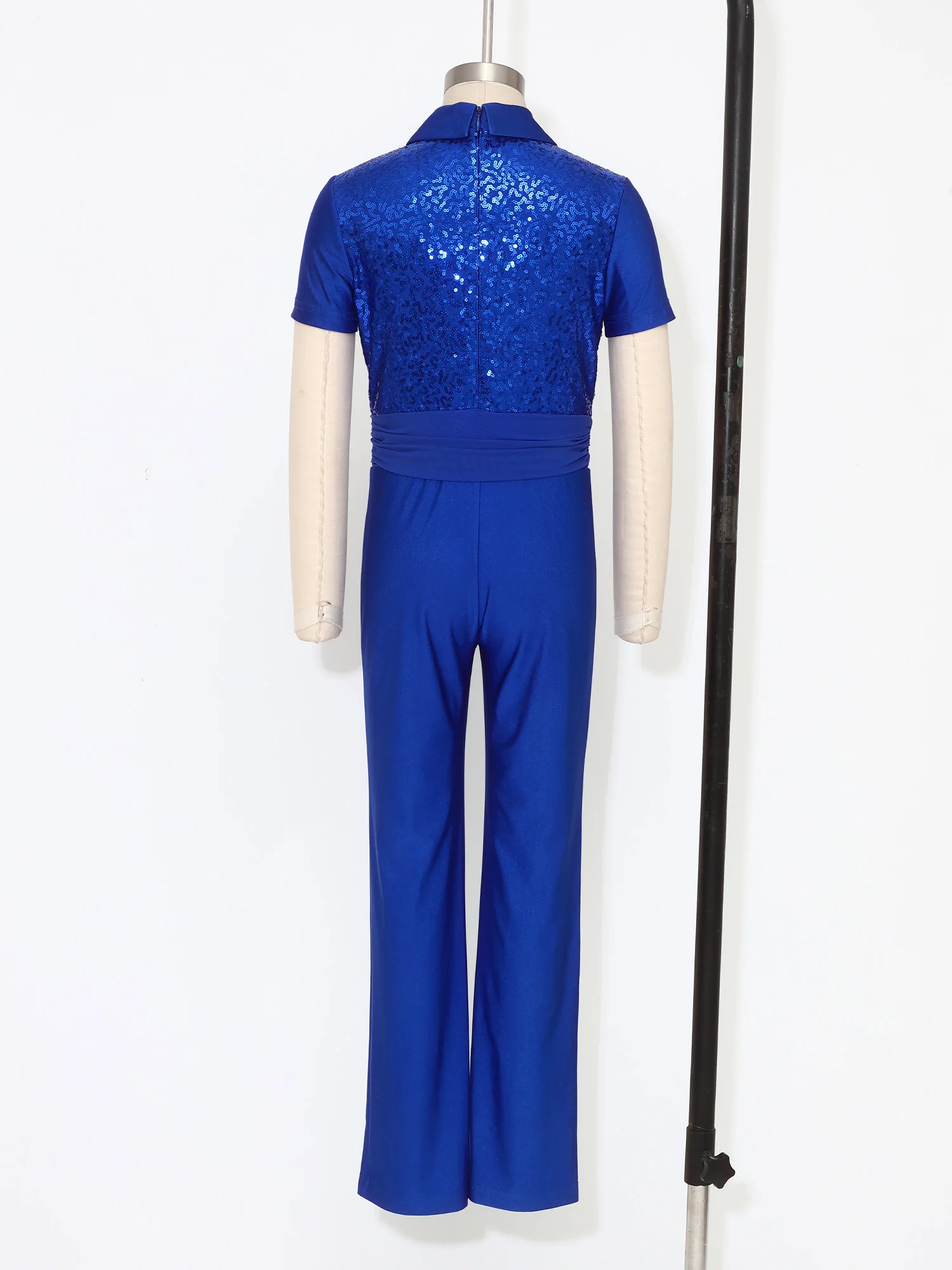Kids Boys Latin Dance Jumpsuits Leotard Figure Skating Ballet Jazz Rumba Performance Costume Sparkle Sequins Ballroom Dancewear image 3