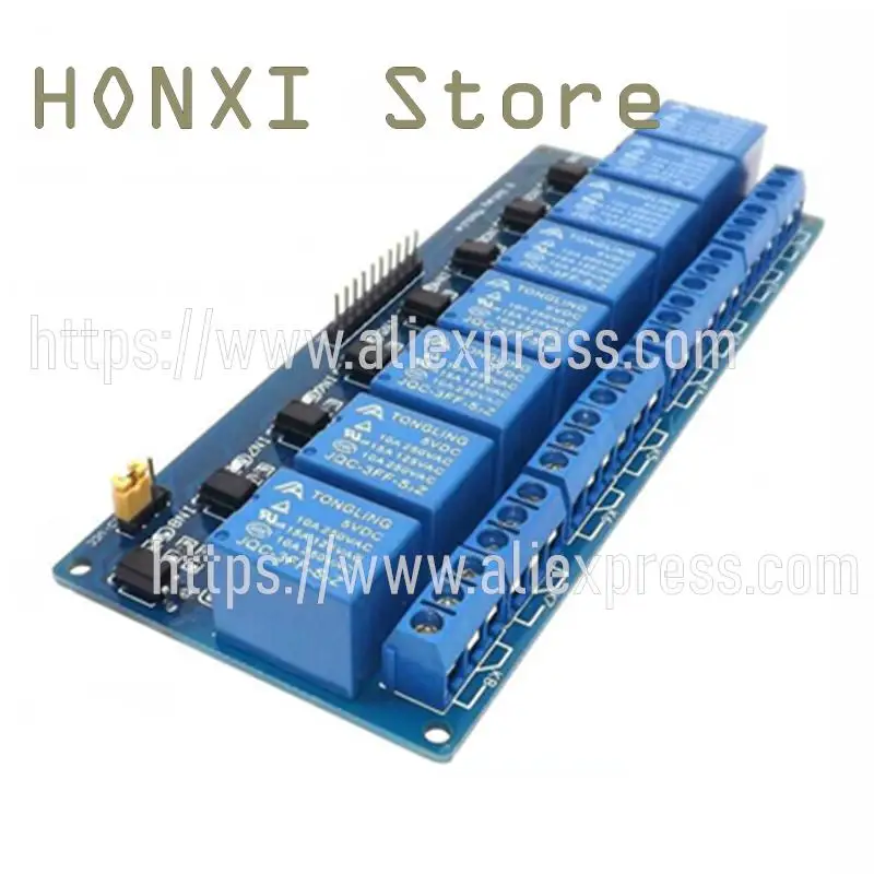 Módulo de relé 8 estradas 5v 12v e 24v, com suporte de isolamento de acoplamento óptico avr/pic microcontrolador 51, 1 parte