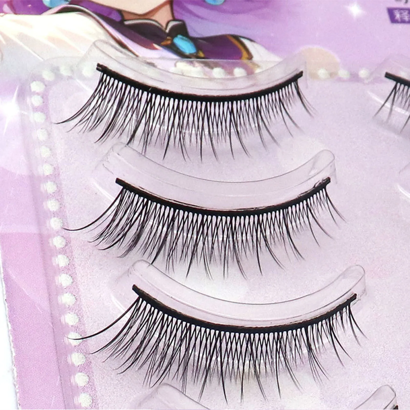 Faux Fur lashes full strip winged False Eyelashes Natural Long foxeye Eyelashes for Women and Girls Cosmetic Supplies