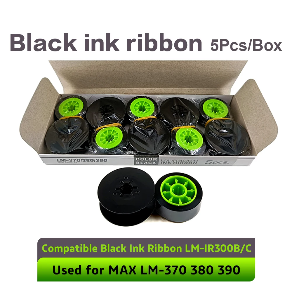 5Pcs Max INK RIBBON LM-IR300B compatible MAX LETATWIN Cable ID Printer Electronic Lettering Machine LM-370E LM-380A LM-390A/PC