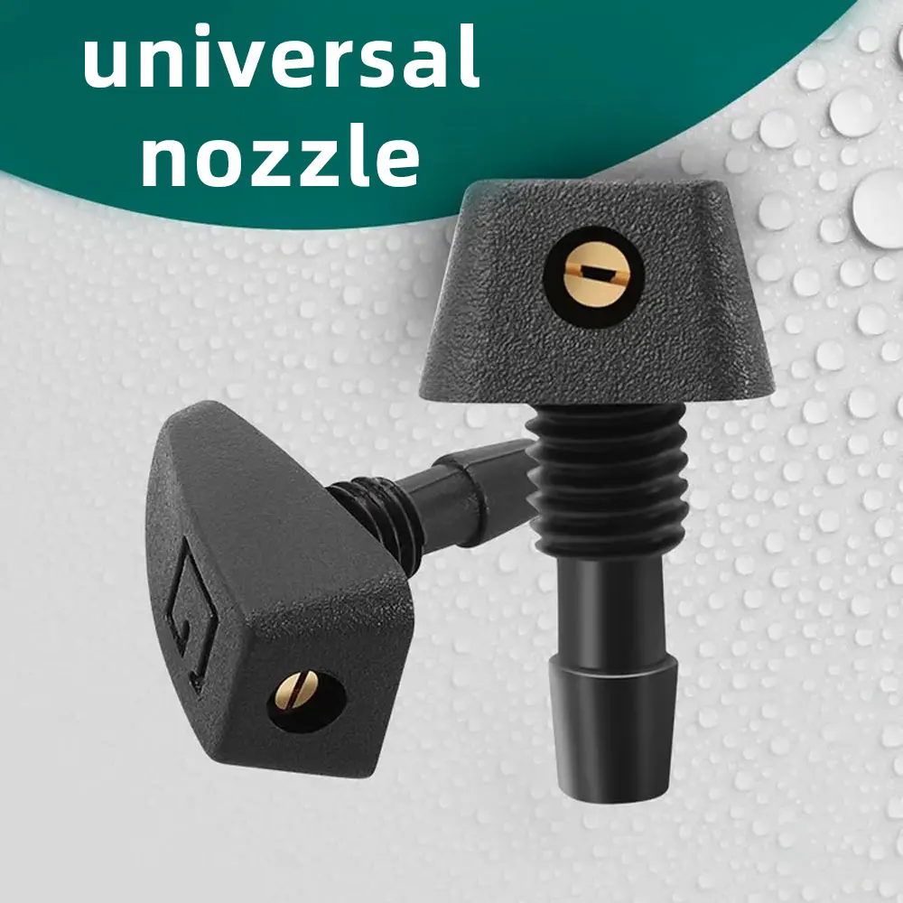 2 Pcs/Set Car Universal Front Windshield Wiper Nozzle Jet Sprayer Kits Sprinkler Water Fan Spout Cover Washer Outlet Adjustment