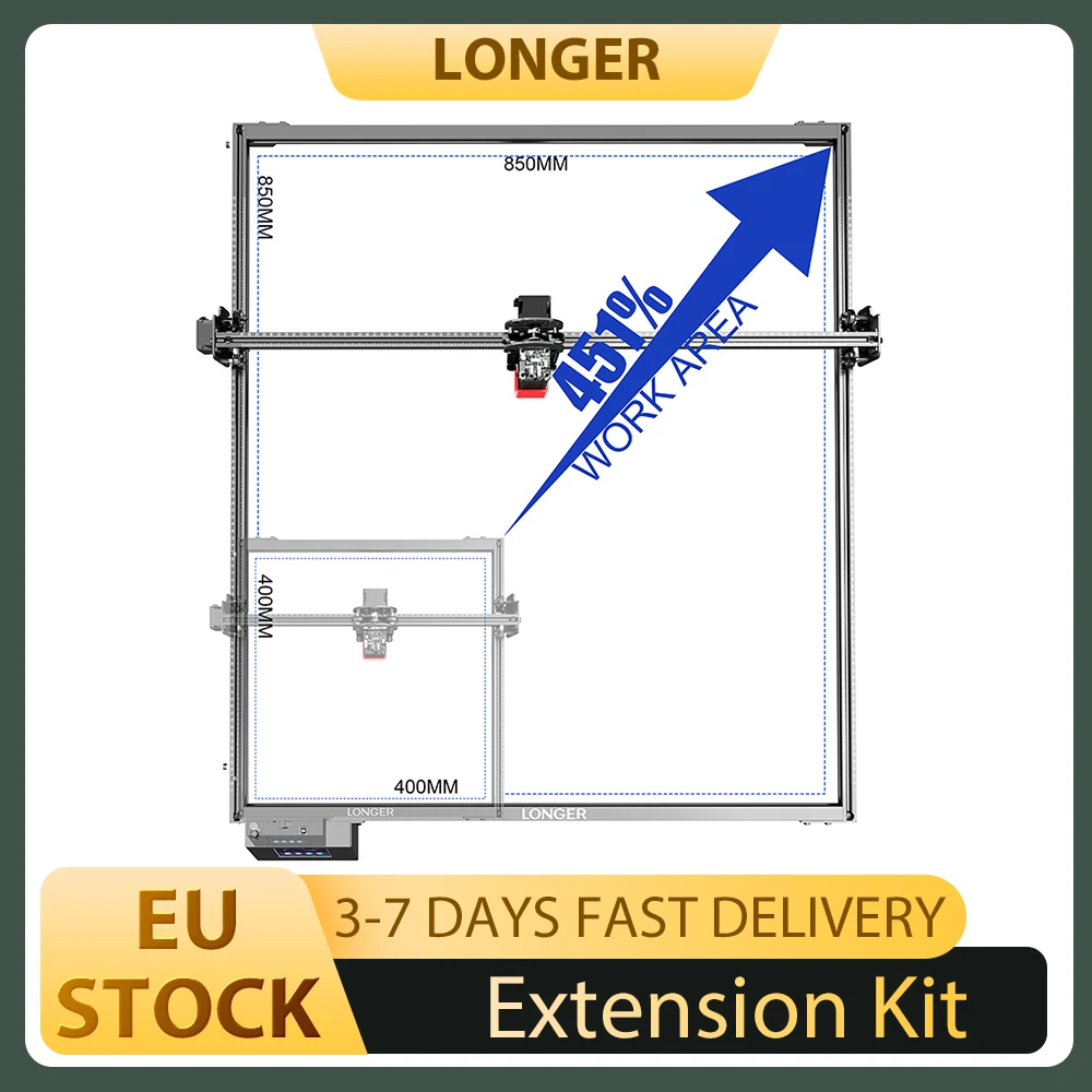 Kit d'extension d'axe XY pour graveur Laser série LONGER RAY5, extension de la zone de travail, haute précision, Stable et Plug-and-Play