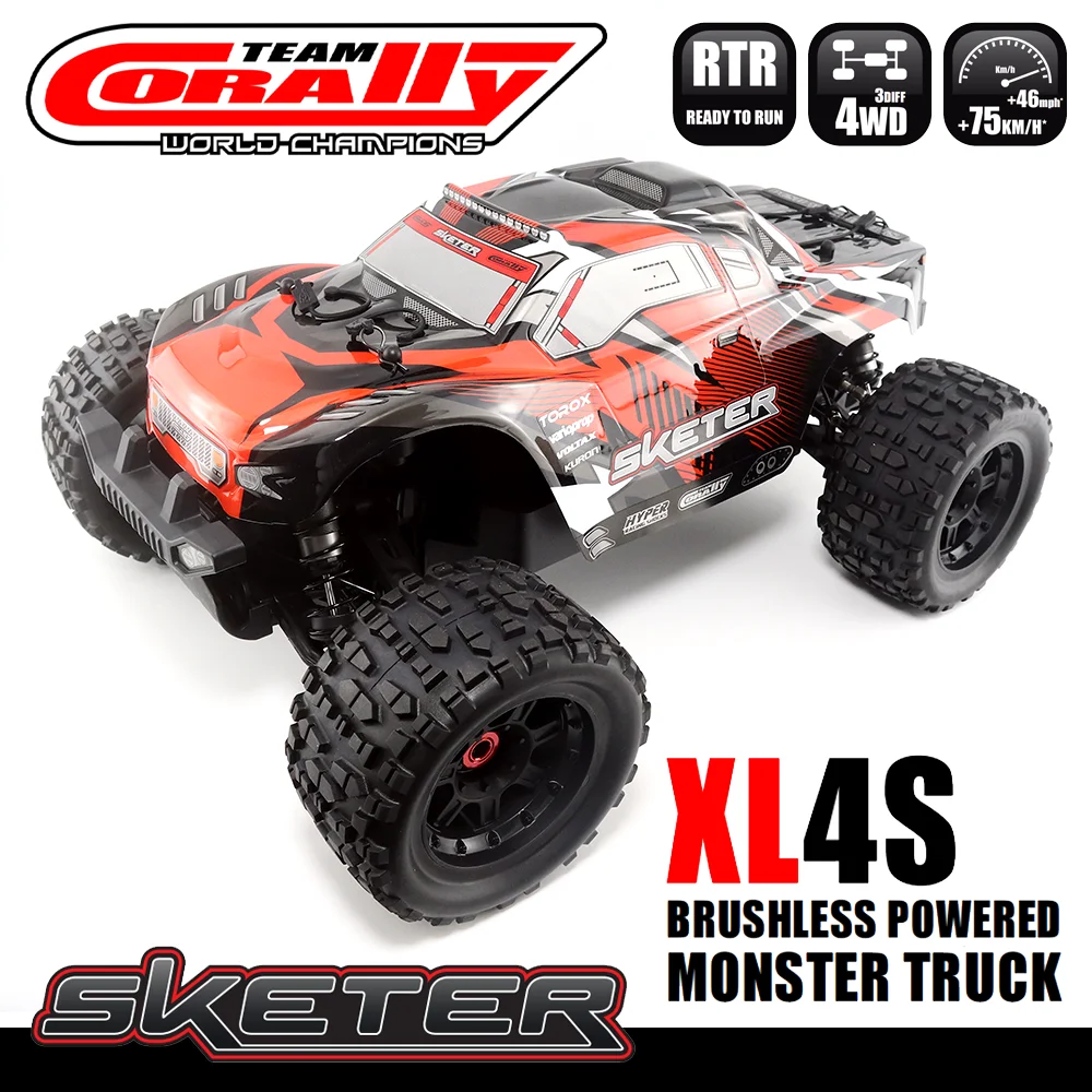 NEW Team corally Sketer XL4S RTR 1/10 Monster truck EP 25kg servo 125A ESC 40mm motore violento Brushless RC car