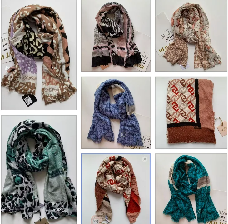 New Italian printed, fashionable and exquisite thin and long women's shawls and scarves for spring and summer