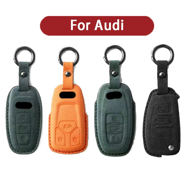 

Suede Leather Car Key Case Cover Shell For Audi A3 A4 B9 A5 A6 A7 A8 8S Q3 Q5 Q7 4M S4 S5 S6 S7 TT TTS TFSI RS B6 B7 B8 C6 C8 8P