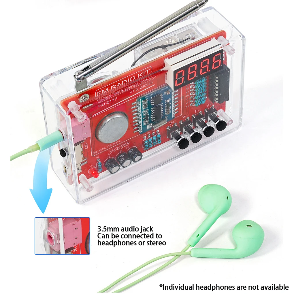Rda5807 kit eletrônico de rádio fm frequência ajustável 87-108mhz display digital diy projeto de soldagem prática solda