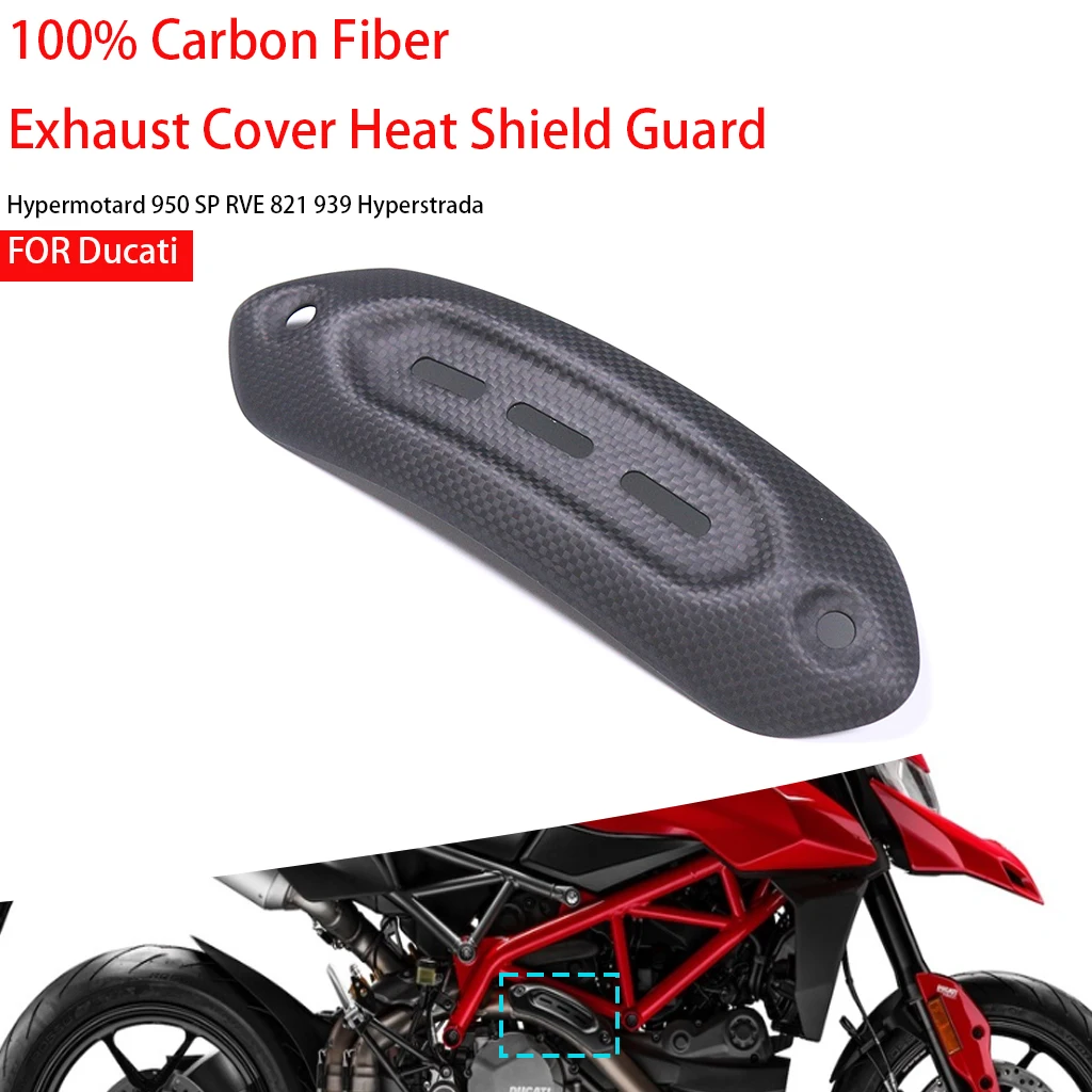 Motorcycle Accessories For Ducati Hypermotard 950 SP RVE 821 939 Hyperstrada 2013+ Carbon Fiber Exhaust Cover Heat Shield Guard