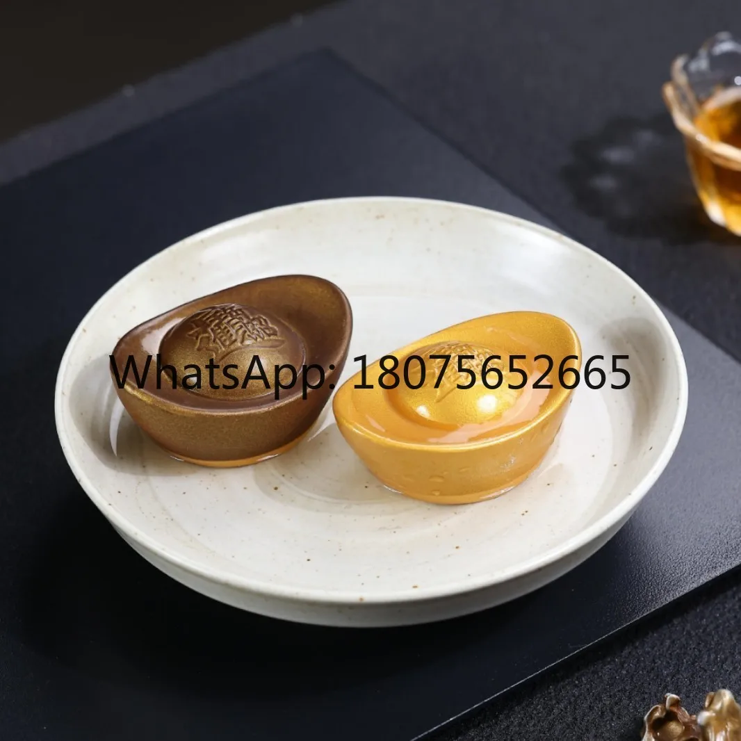 Color-changing tea pet ornaments bring in wealth and treasure creative small yuanbao tea table decoration