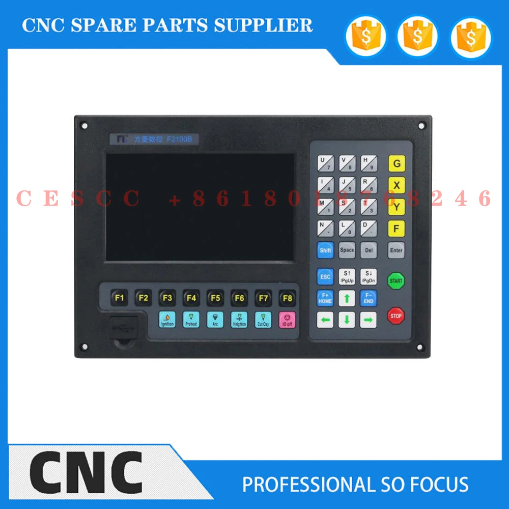 F2100B pengontrol CNC 2 sumbu + البلازما F1621 + pengigat 2400 مللي متر/القضيب yen mesin pemotong البلازما CNC