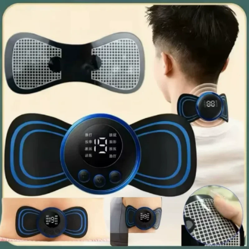 

Мини-пластырь для шеи, электрический массажер для шеи, снимает усталость, EMS, стимуляция мышц акупунктурных точек, релаксационный массаж