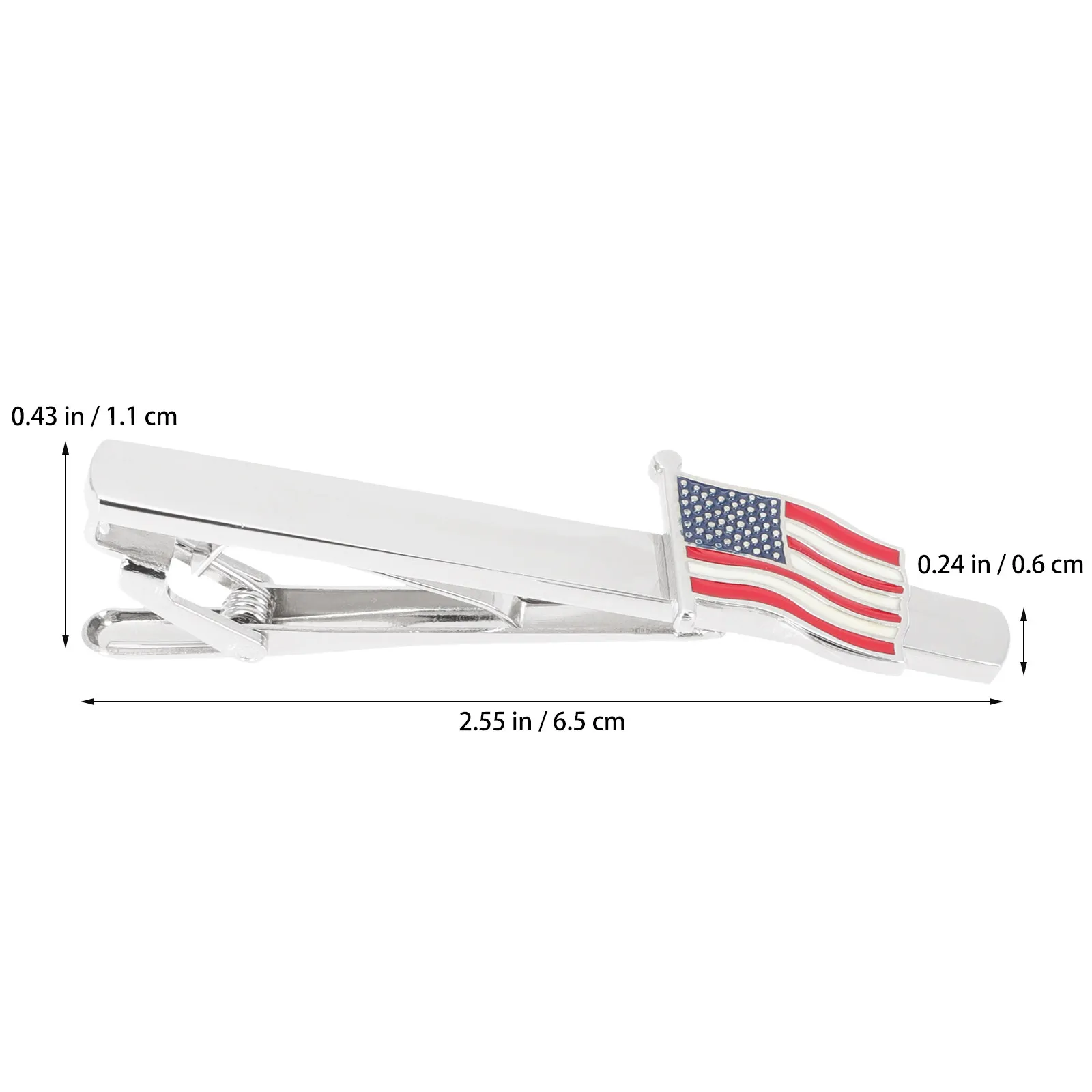 2Pcs American Flag Tie Clips Stylish Metal Tie Bars for Men Secure Necktie Pins Elegant Accessories Collar Clips