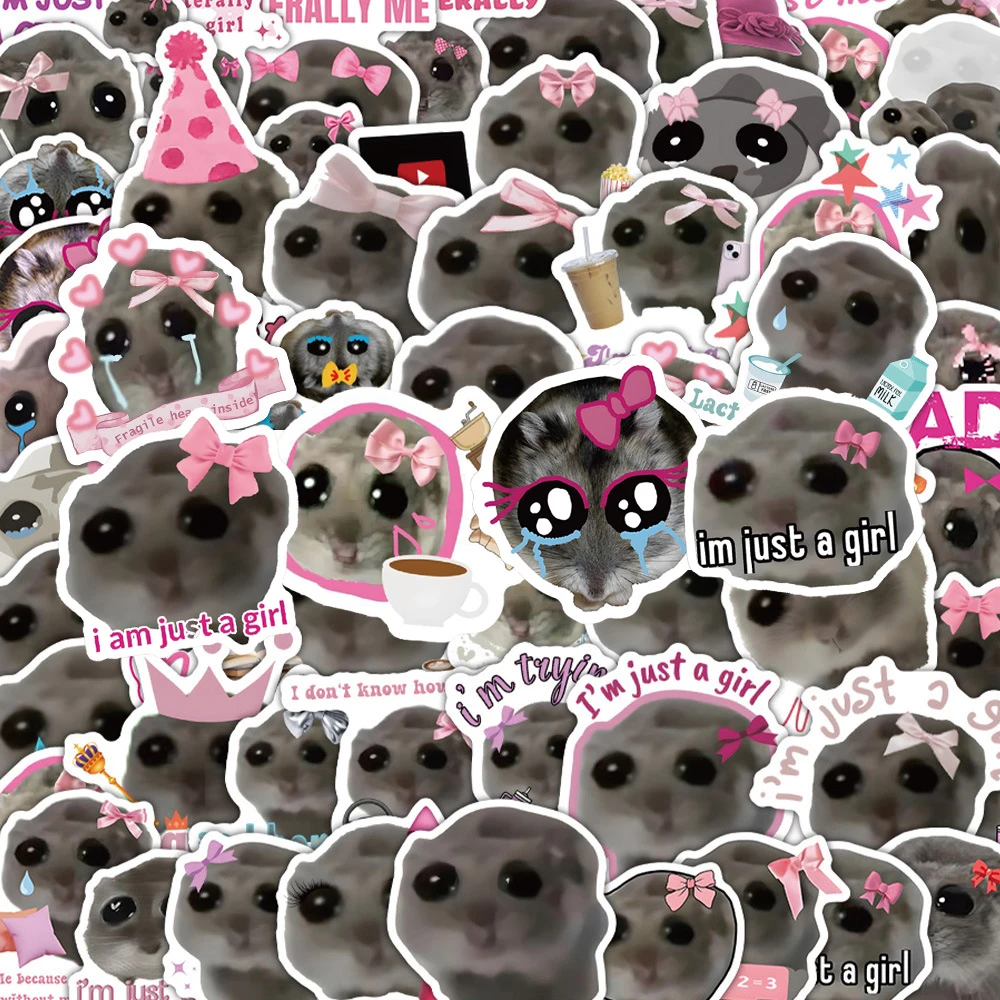 10/30/60 Stück Trauriger Hamster Meme Cartoon Graffiti Aufkleber Lustige Deko-Sticker DIY Tagebuch Notizbuch Laptop Niedliche Tier-Aufkleber Spielzeug