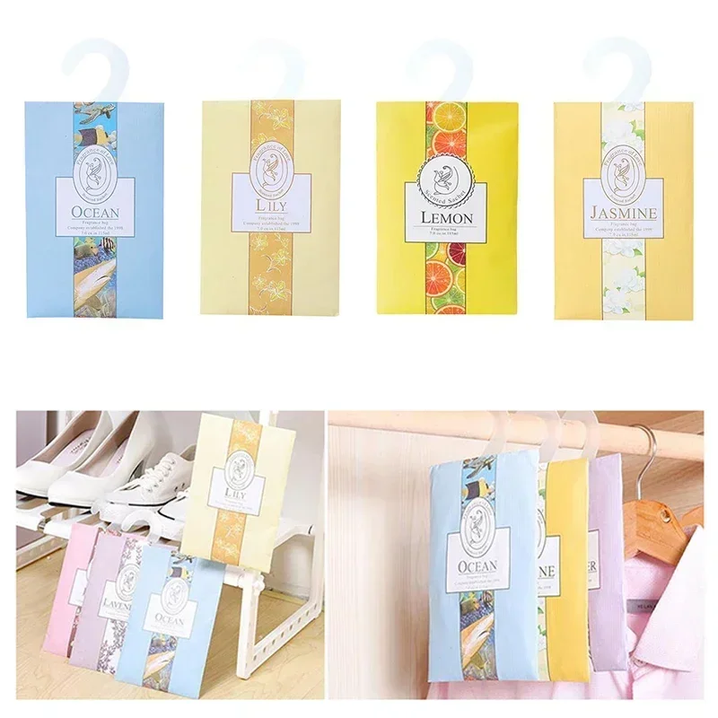 6Pcs Air Freshener Hanging Aroma Bag Natural Smell Incense Sachet Cupboard Bags Set For Closet,bedroom