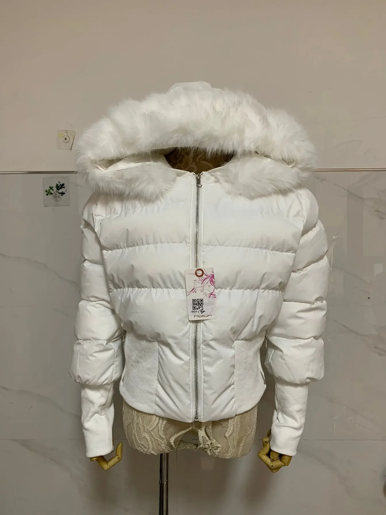Winter Faux-Fox Fur Women Down Parka Hooded Short Coat Warm Puffer Jacket Female Outdoor Y2k Cotton Padded Outwear