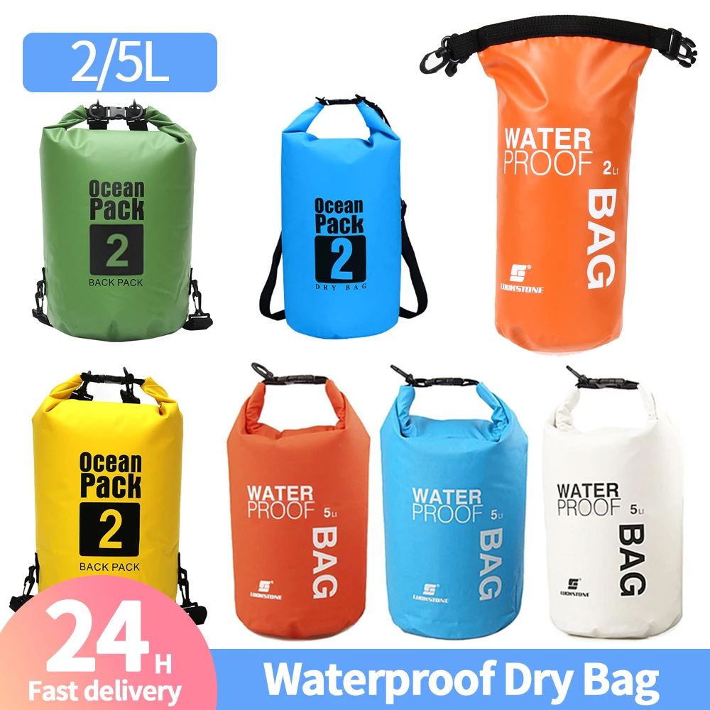 

2/5L Drifting PVC Mesh Bags Lightweight Waterproof Phone Pouch Floating Boating Kayaking Camping Bags for Outdoor Swimming