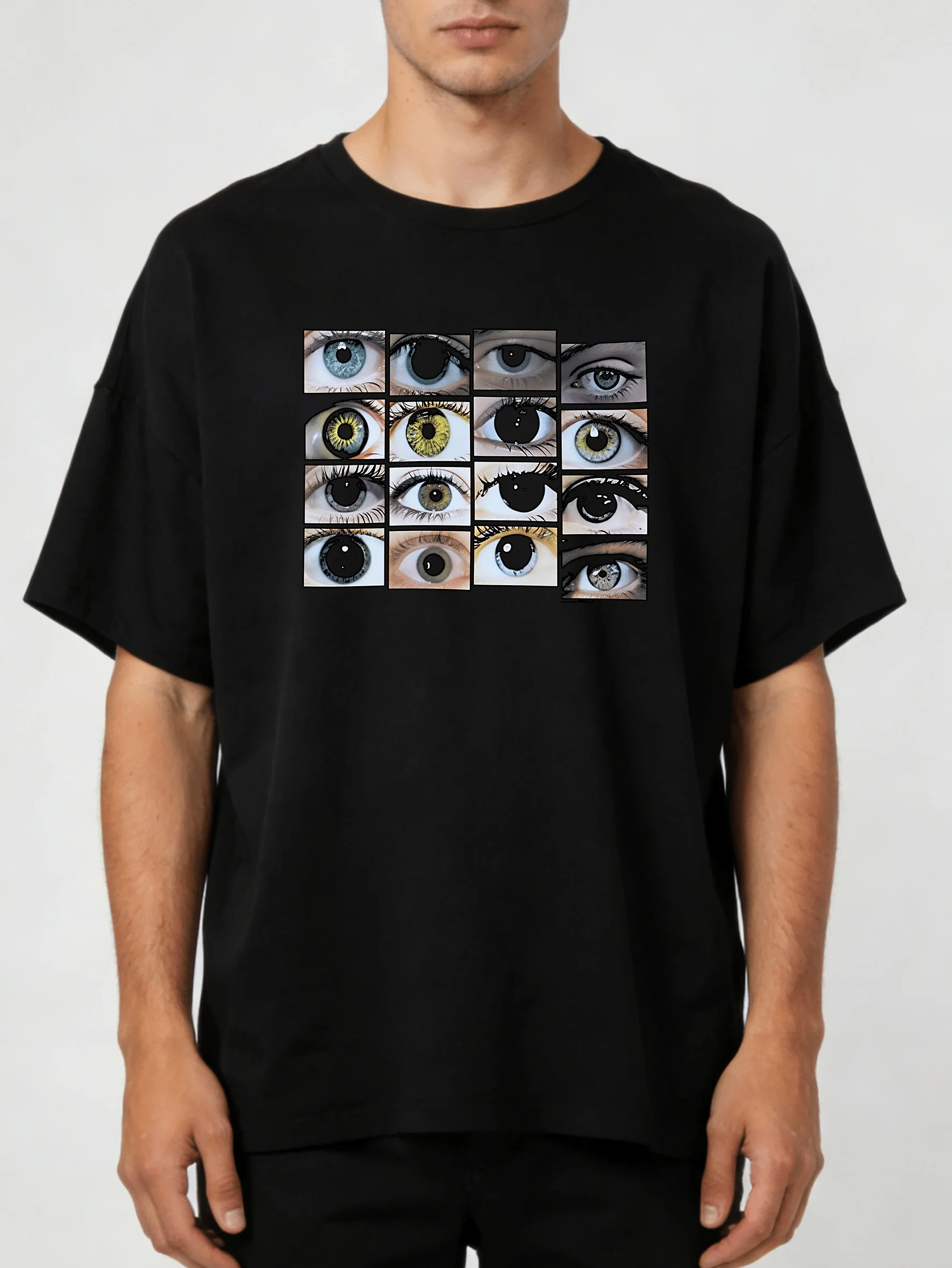 2026 Top PickLocalEye See World Multicolor Eye Chart T-Shirt - 8 Color-Coded Vision Test Design (Monochrome & Iris Patterns), So