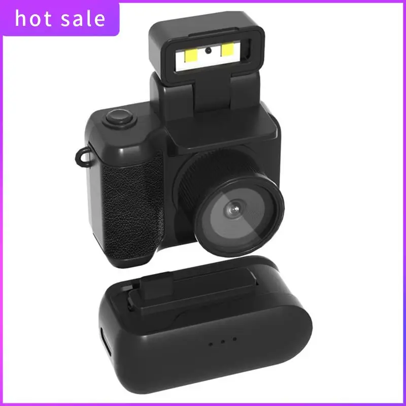 

Mini SLR Style Camera Cmos 64GB With Flash Light And Charging Dock Portable Video Recorder DV 1080P With LCD Screen A