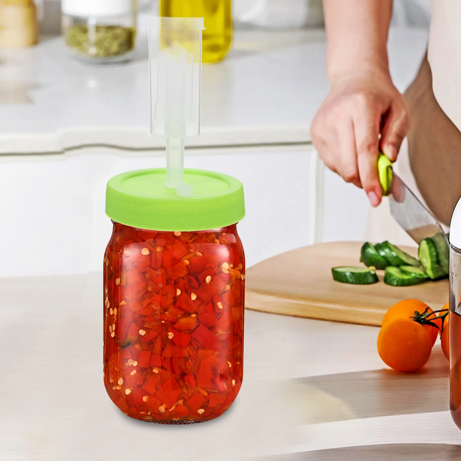 

Fermenting Plastic Wide Mouth Lid For Canning Pickle Bottle Cover Reusable Kitchen Jar Accessory Replacement Tank Lid Jar