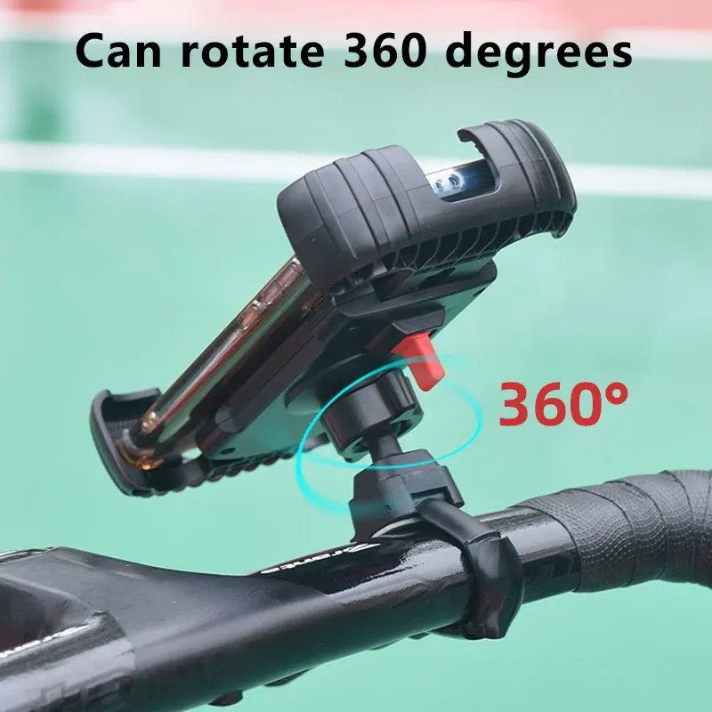 Universal Bike Motorcycle Phone Holder 360° Rotatable Anti‑Shake Handlebar Cell Phone Mount for Bicycle Scooter Smartphone Stand