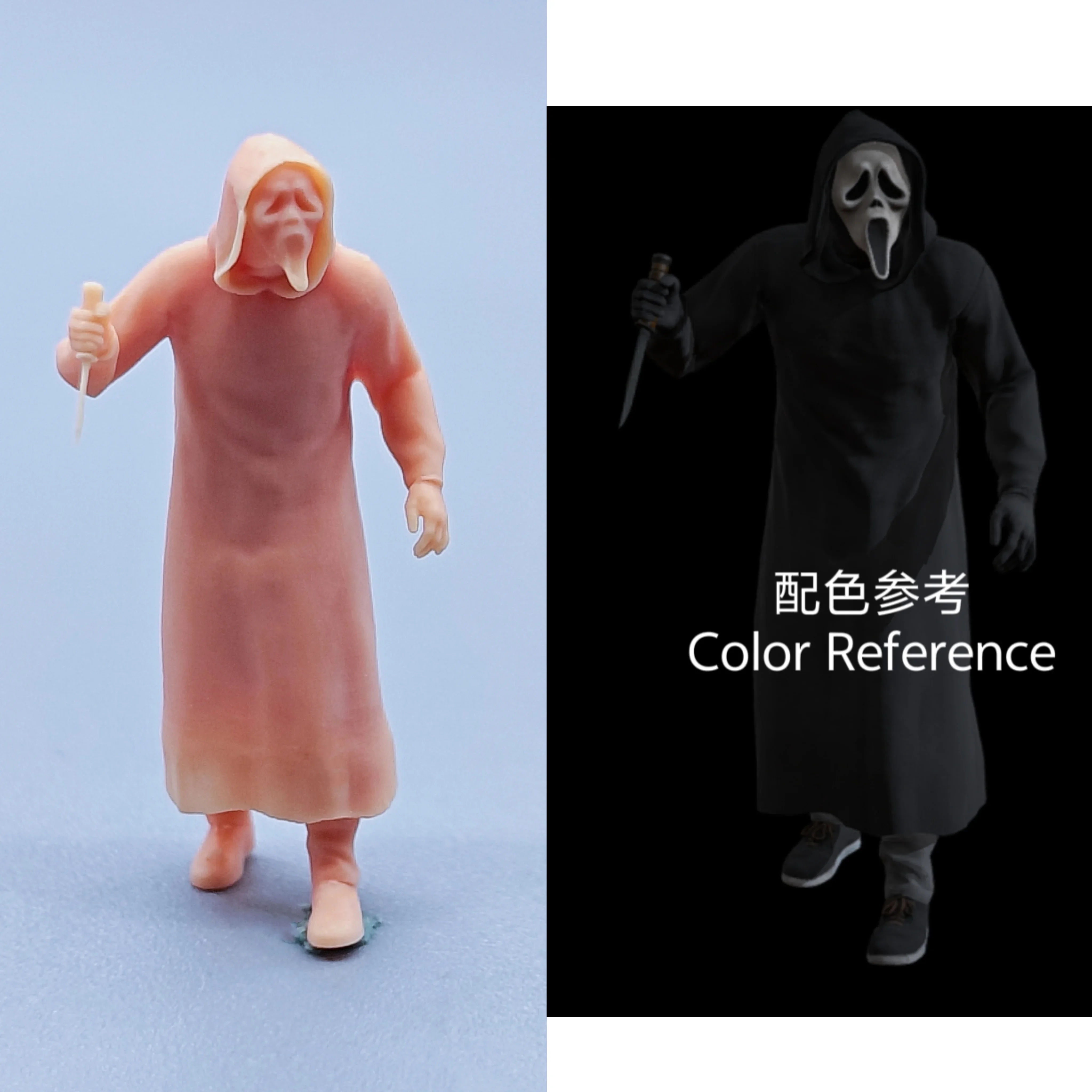 1/64 Figuren Maßstab Modell Harz Maske Wielding Messer Mann Ungefärbte Miniaturen Diorama Handbemalt C301