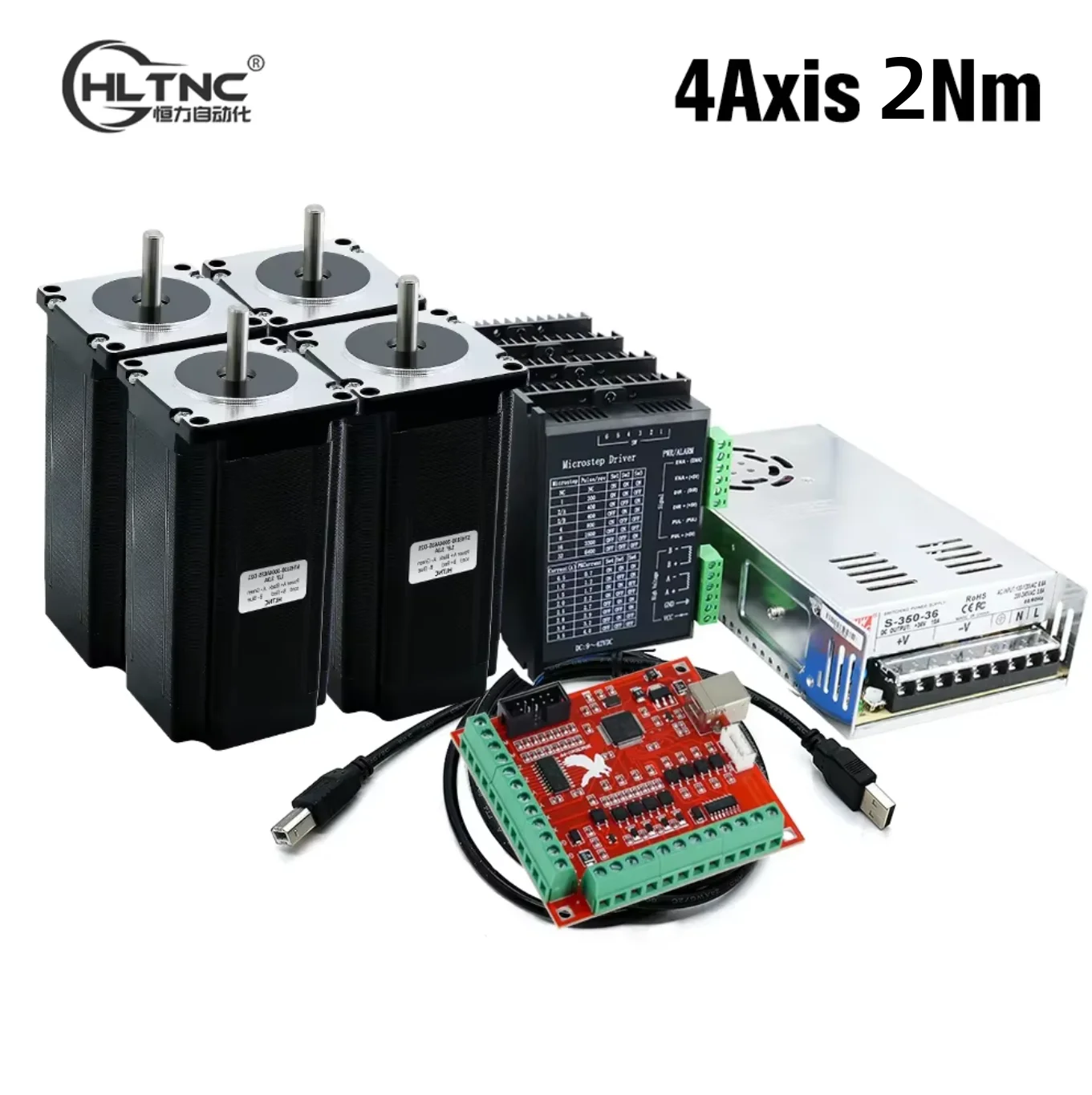 HLTNC 4 Axis kit 3A 2N.M Nema23 425 Oz-in Stepper motor…