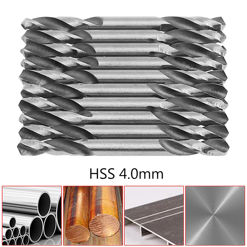 YOFE 10Pcs 3mm 3.2mm 3.5mm 4mm 4.2mm 4.5mm 5.0mm 5.2mm HSS Double Ended Spiral Torsion Drill Tools Drills Set