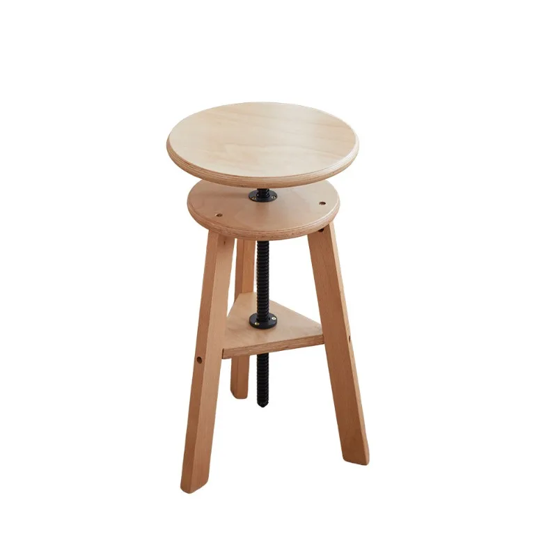 

Beech lifting painting stool professional art rotating painting stool, adjustable height 360 rotating adult painting stool